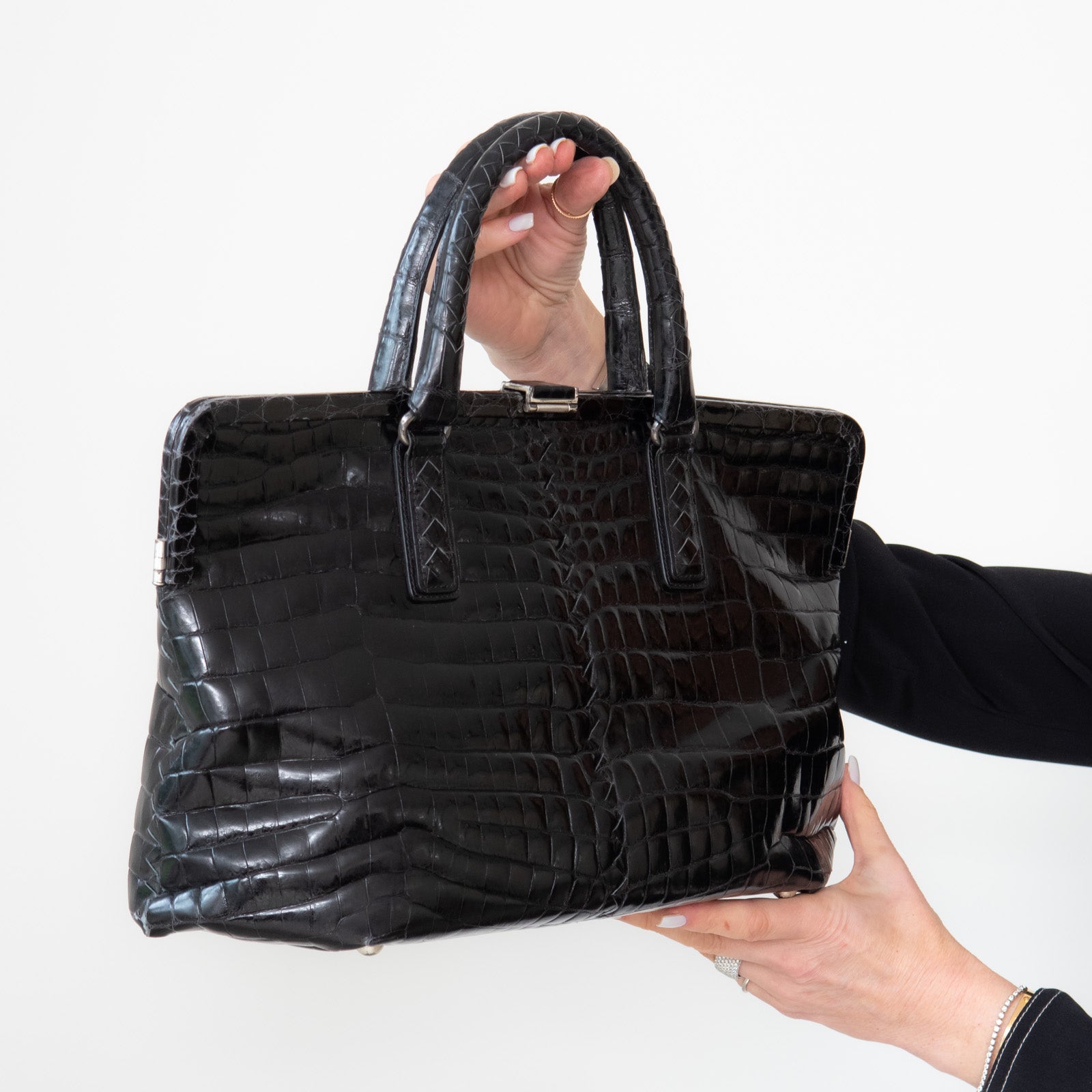 Bottega Veneta Bolso de cocodrilo Negro