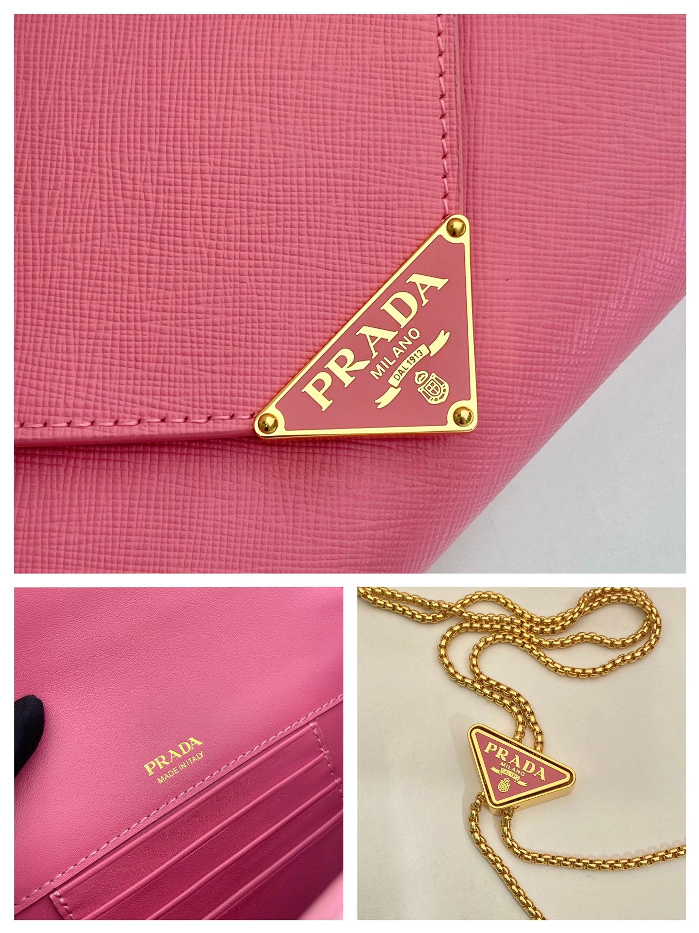 PRA Cross pattern envelope bag pink cuero 341153