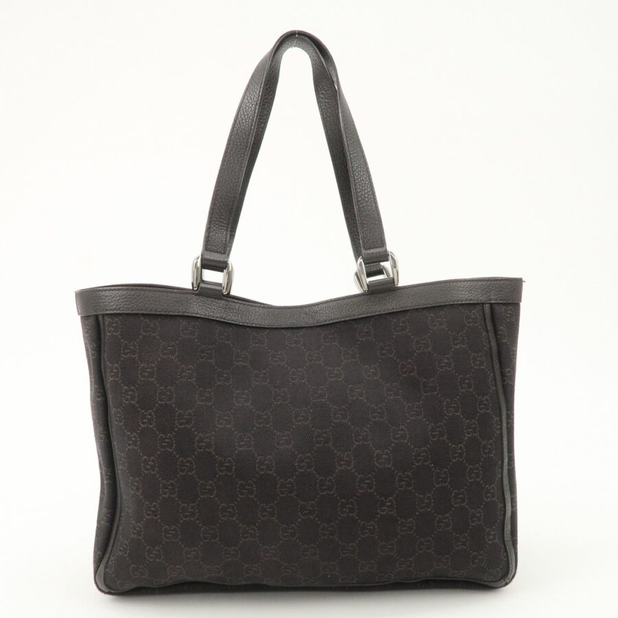 GUCCI Abbey GG Canvas Leather Tote Bag Dark Brown 268639 | Studio Nafay