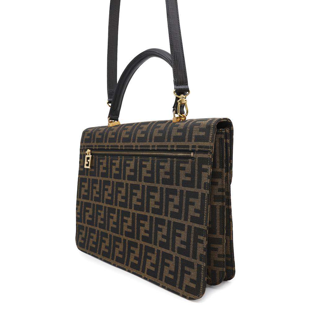 FENDI Zucca Pattern 2WAYBag Marrón0914117 Canvas Cuero