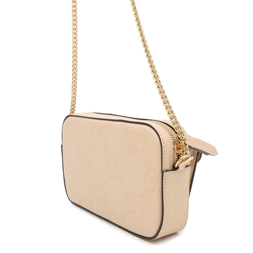 GUCCI ?GG Super Mini ChainShoulder Beige781554 de Cuero