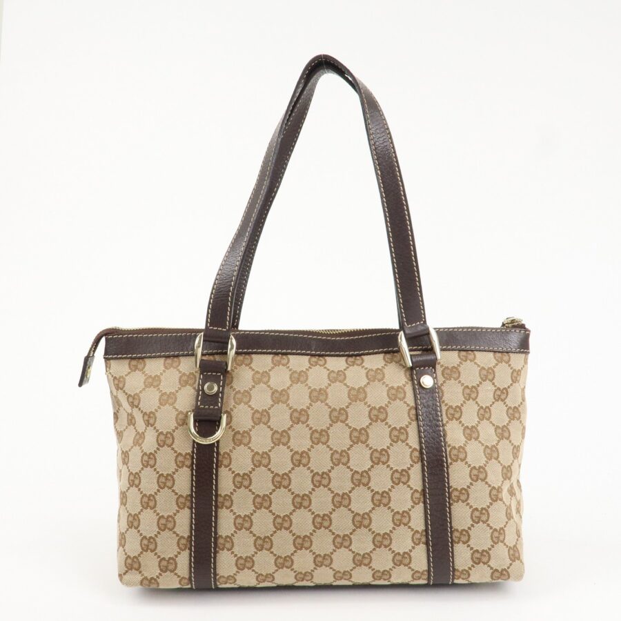 GUCCI Abbey GG Canvas Leather Tote Bag Hand Bag Beige Brown 141470 | Studio Nafay