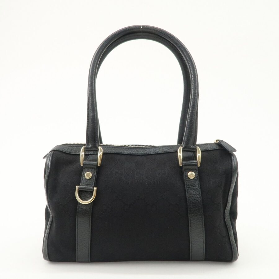 GUCCI Abbey GG Canvas Leather Boston Bag Hand Bag Black 130942 | Studio Nafay