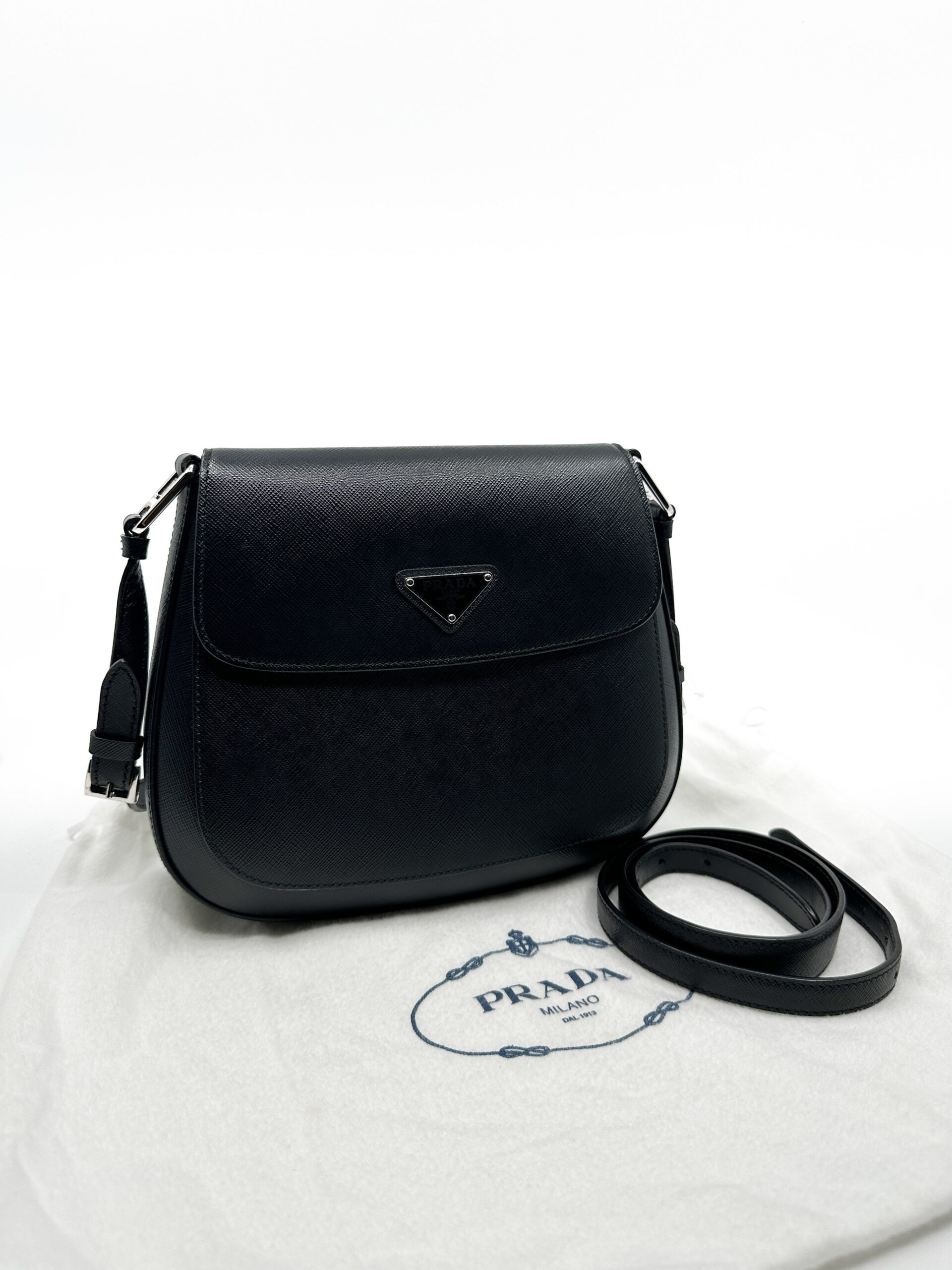 Rare Prada Cleo Flap In Cuero Saffiano