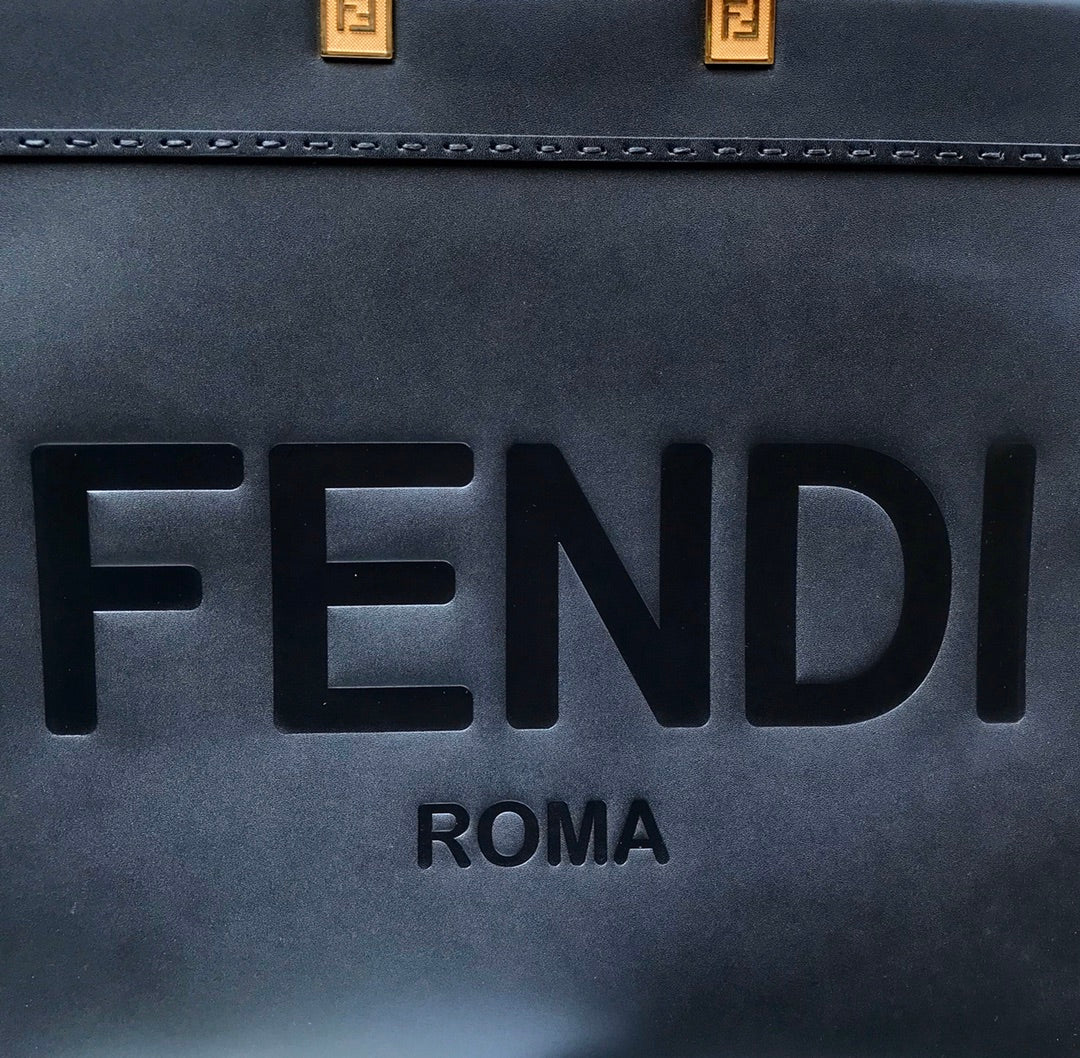 Bolso Grande Fend Sunshine 40.5 Cuero Negro