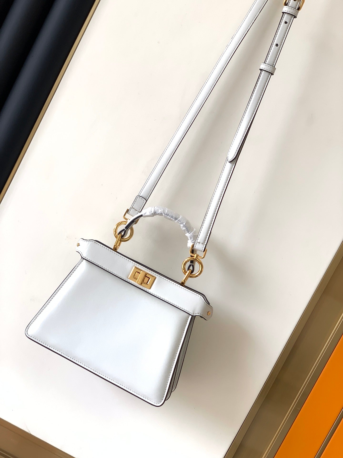 Peekaboo ISeeU Petite 20 Bag Blanco Lambskin Ghw
