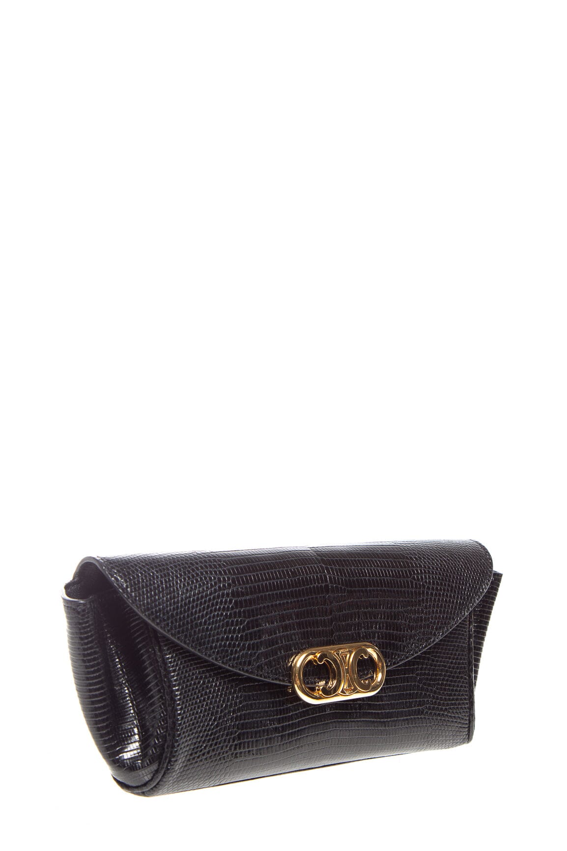 Celine Negro Lizard Maillon Triomphe Bolso de fiesta