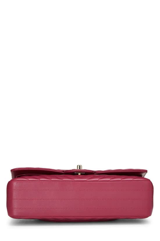 Chl, Morado Chevron Lambskin Classic Double Flap Mediano, Morado