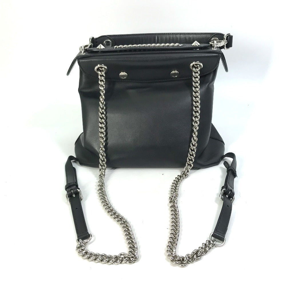Mochila de cuero negro para mujer Fendi Bag To School