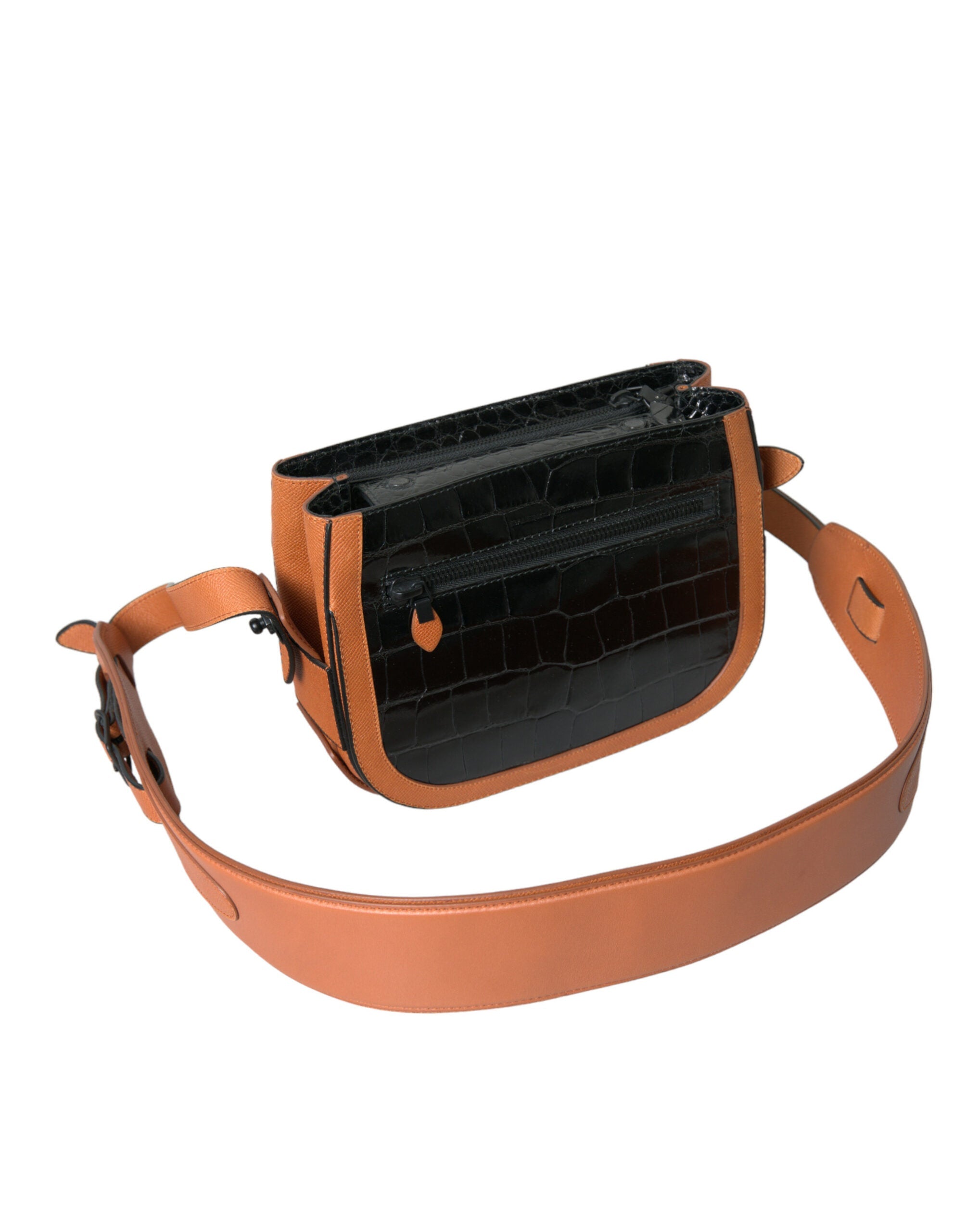 Balenciaga Negro Marrón Piel exótica Cuero Bolso de hombro Camera Bolso