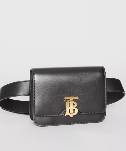 Burberry Belted Cuero TB Bag Negro