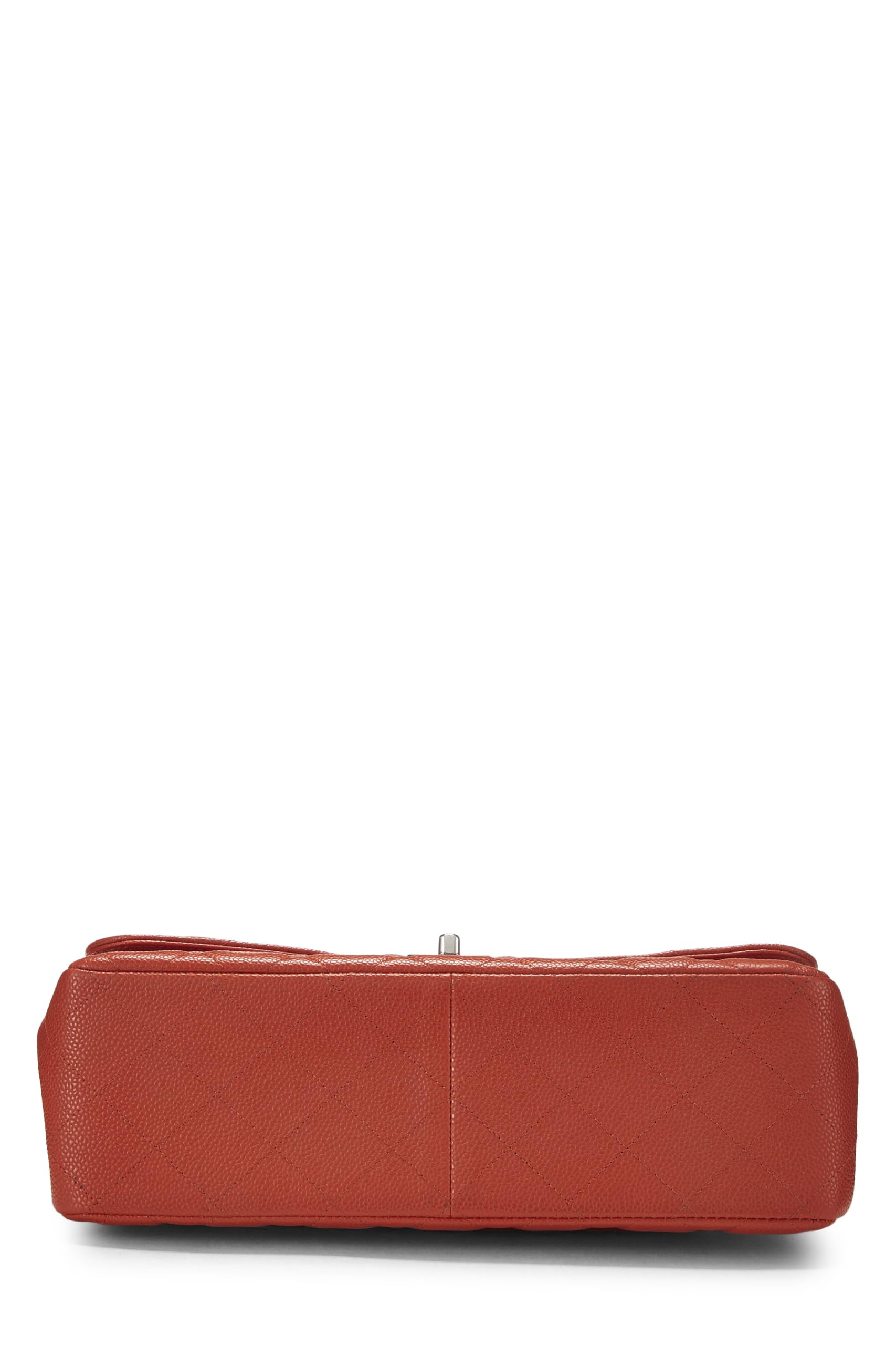 Chl, Naranja Quilted Caviar New Classic Double Flap Jumbo, Naranja