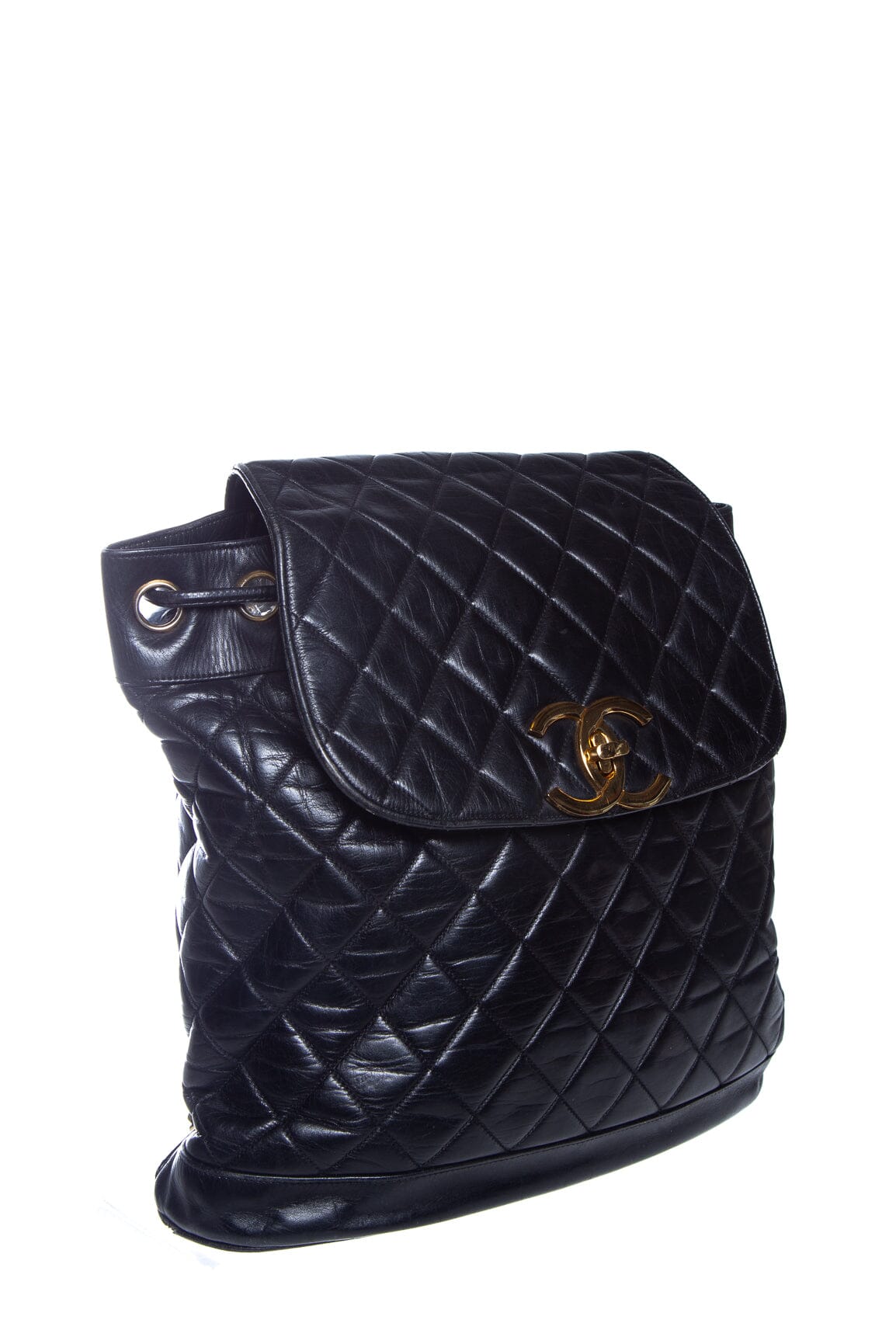 Chanel Mochila acolchada negra /91