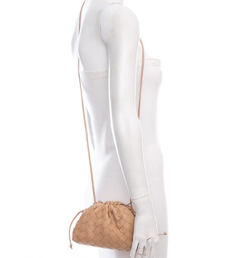 Bottega Veneta Beige Mini Pouch Handbag | Studio Nafay
