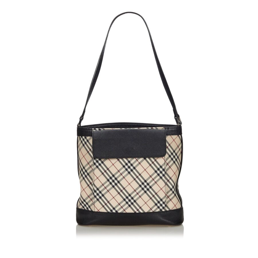 Burberry Brown Nova Check Canvas Shoulder Bag United Kingdom | Studio Nafay