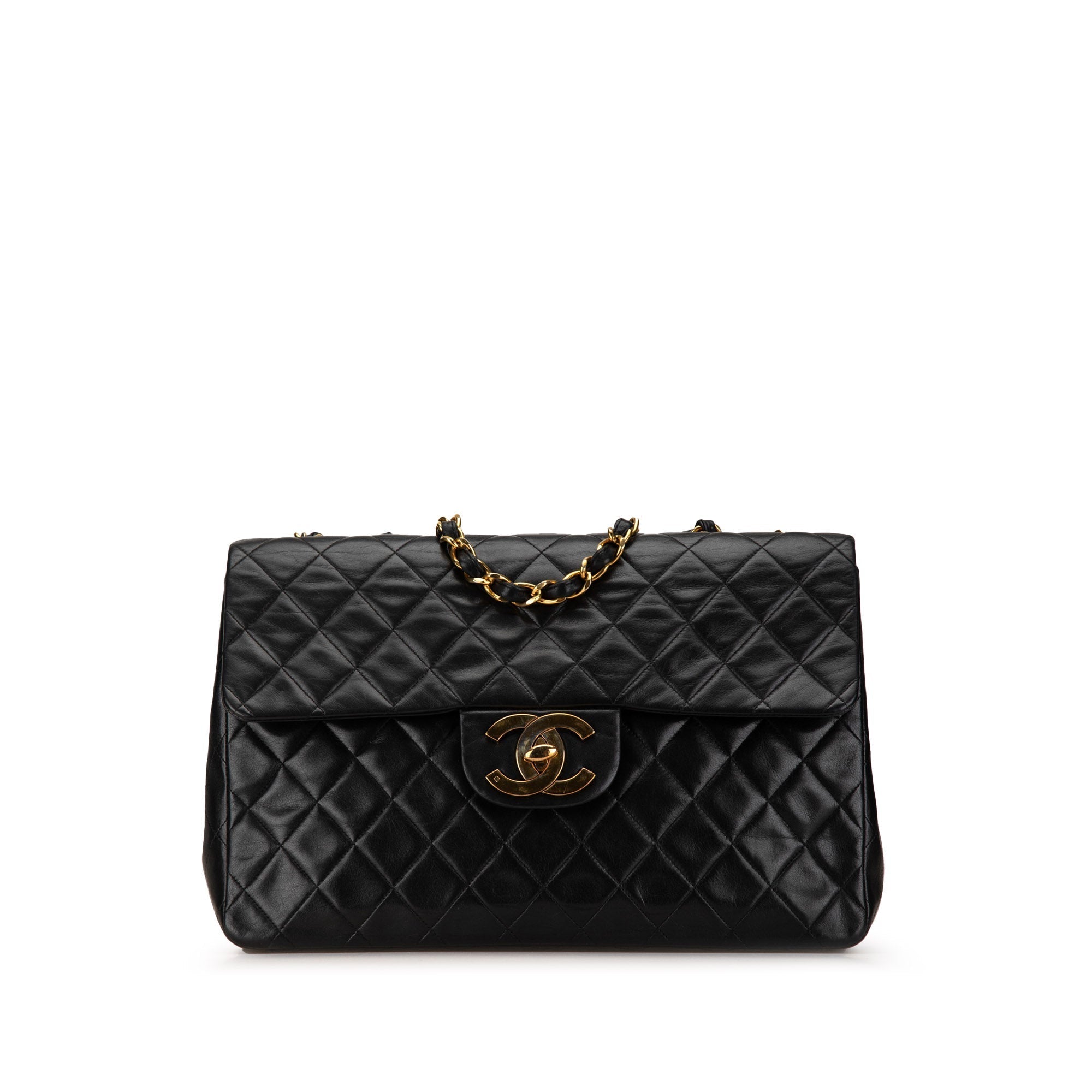 Black Chanel Maxi XL Classic Lambskin Single Flap Shoulder Bag - Imagen del producto 2
