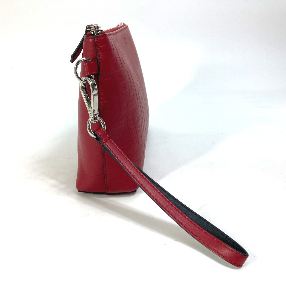 Fendi Bolso clutch Cuero Rojo Zucca Hombre