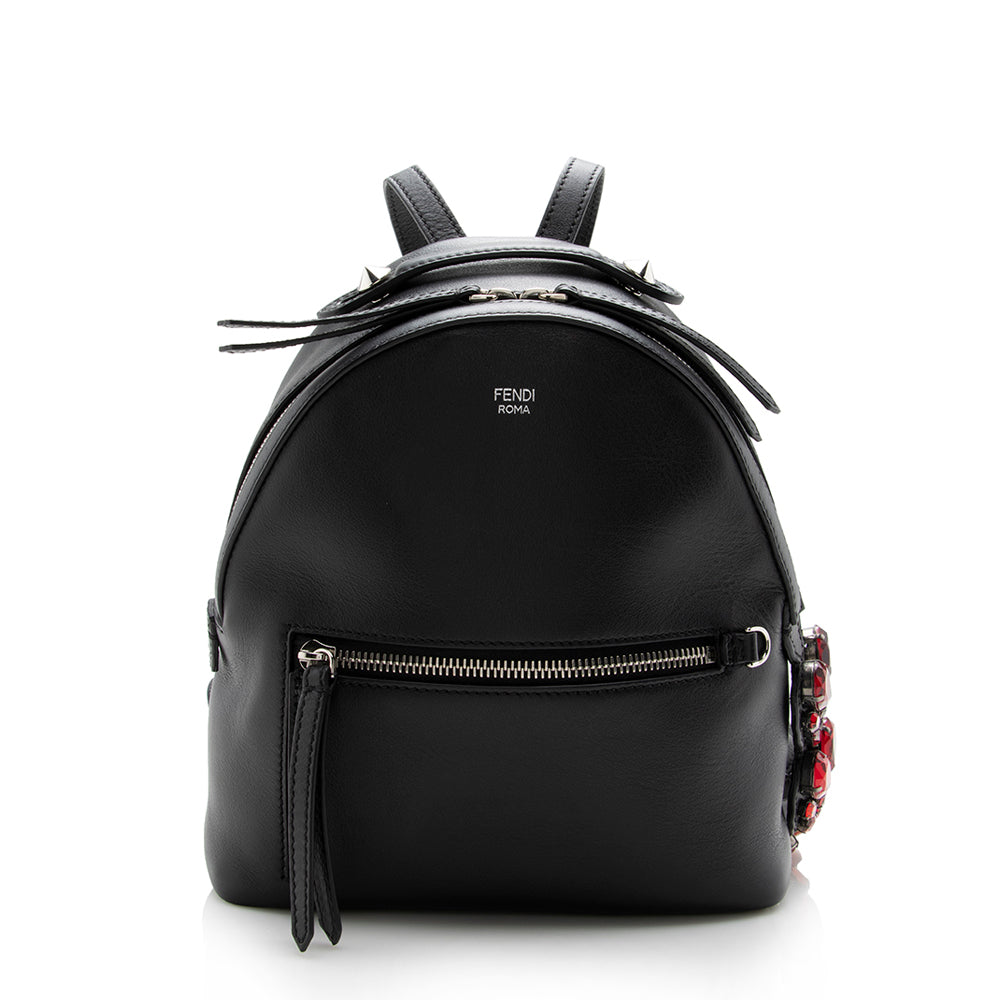 Mini mochila de cuero y cristal Fendi By The Way - Venta final
