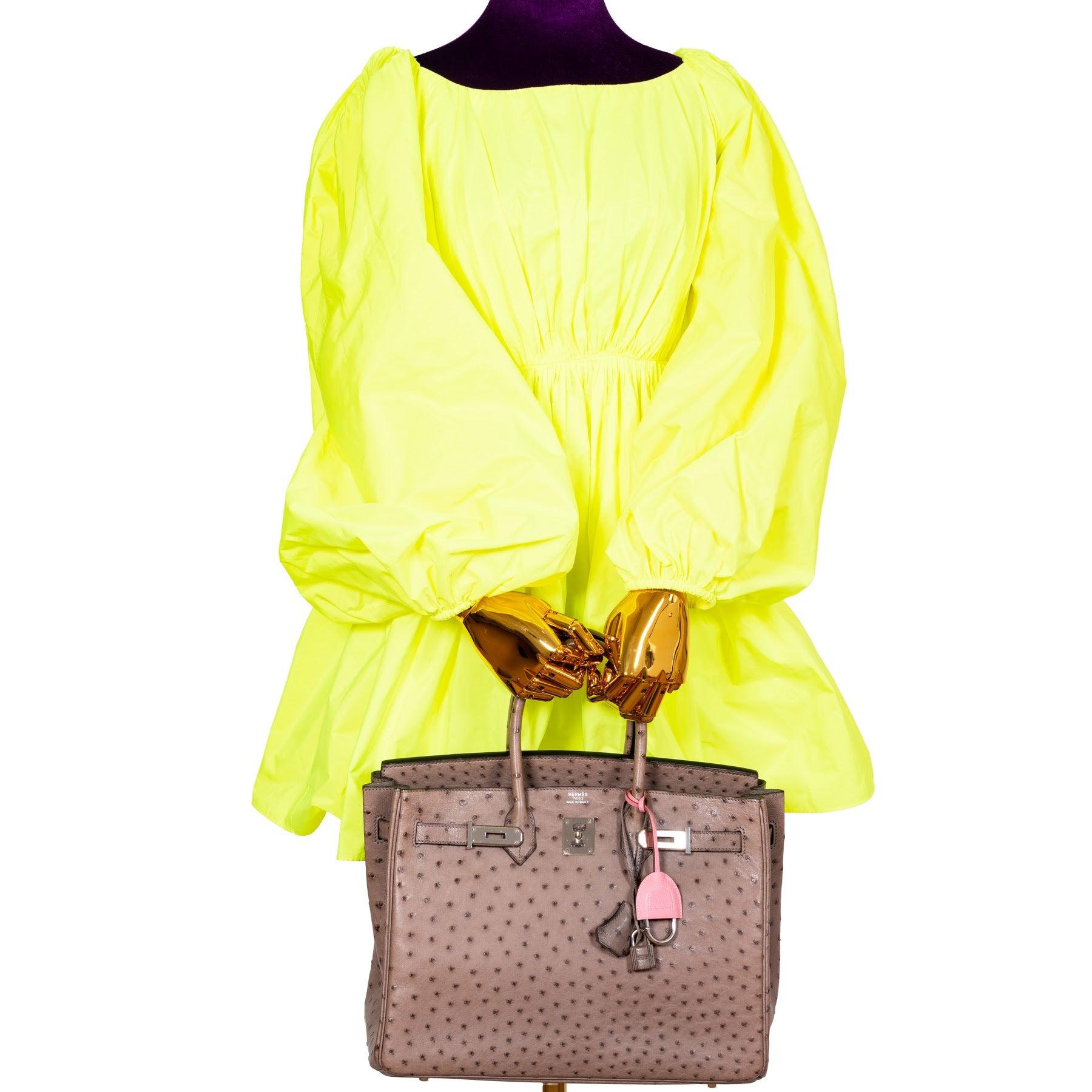 Hermesbirkin 35 Gris Tourterelle Ostrich Herrajes de paladio