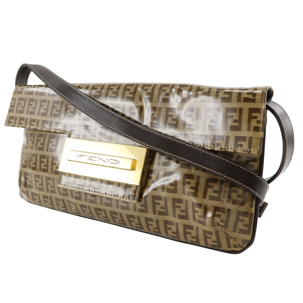 Fendi Bolso de hombro Plásticos Marrón 2-way Bolso clutch Zucchino Mamma Bucke...