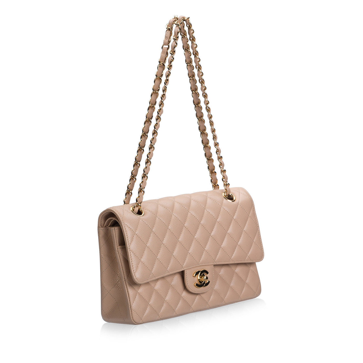 Bolso Classic Flap Caviar Beige