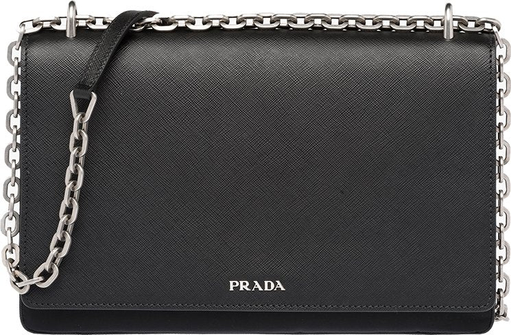 Bolso de hombro con cadena Prada de Cuero Saffiano LUX