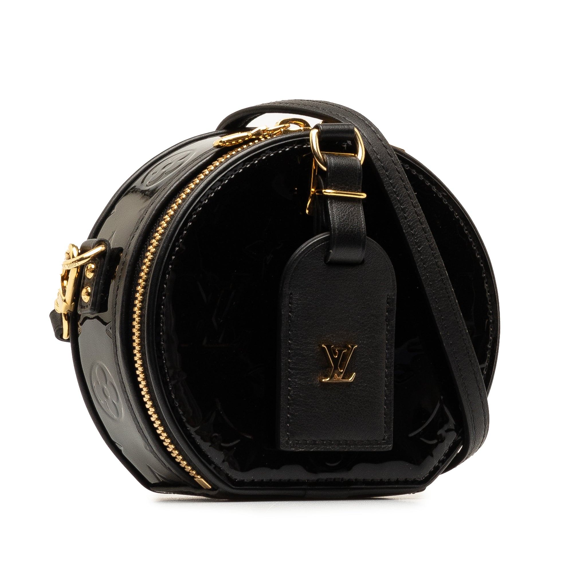 Negro Louis Vuitton Vernis Mini Boite Chapeau Souple Crossbody Bag