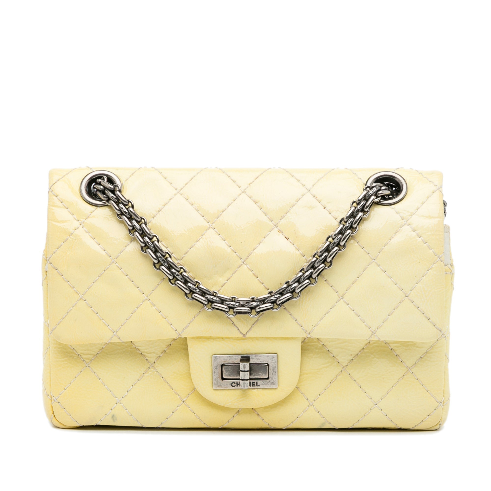 Amarillo Chanel Mini Reissue Patent Flap Bolso bandolera