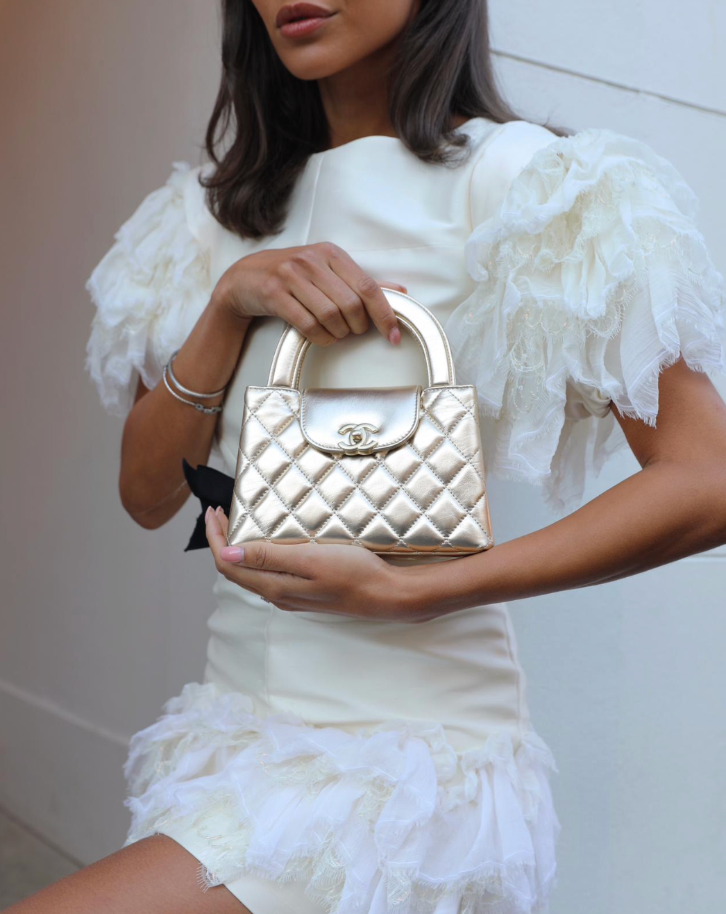 *HOT* Chanel Dorado Pequeño Mini Kelly Shopping Bag in Shiny Metallic Piel de becerro Cuero con Metallic Herrajes dorados
