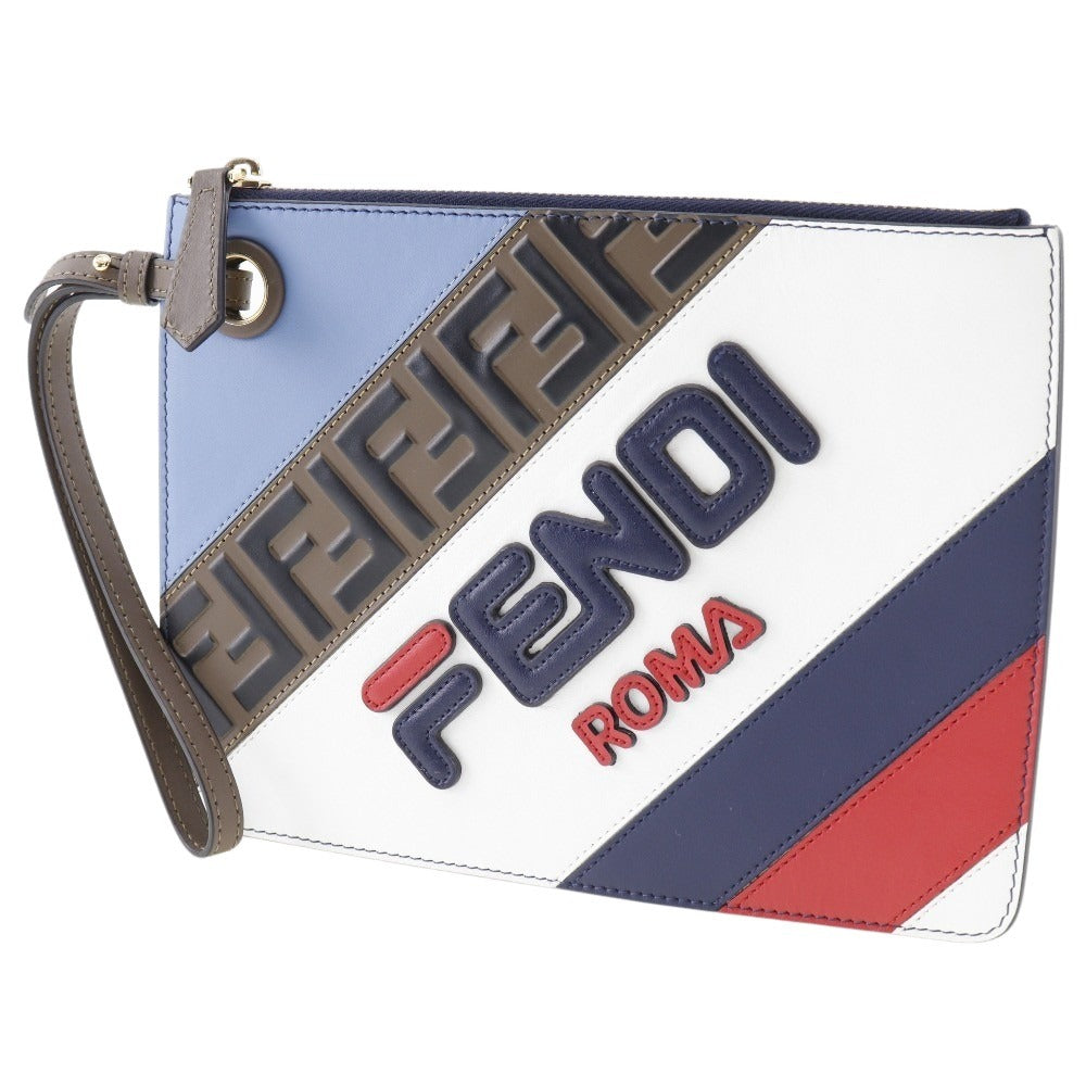 Fendi Bolso clutch Cuero Azul FILA Collaboration Fendi Mania Unisex...