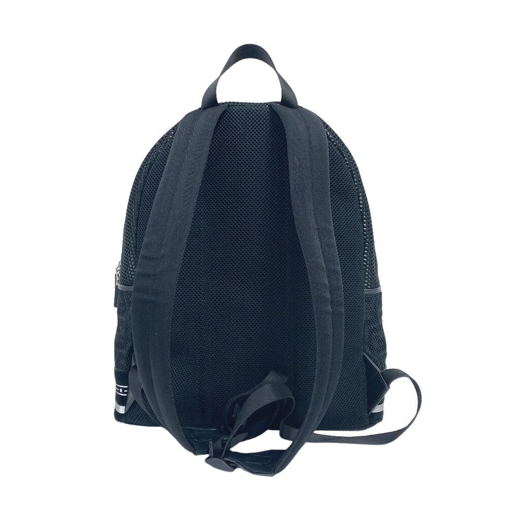 Fendi Mochila Poliéster, Cuero Negro Malla Zucca Hombre(unisex)