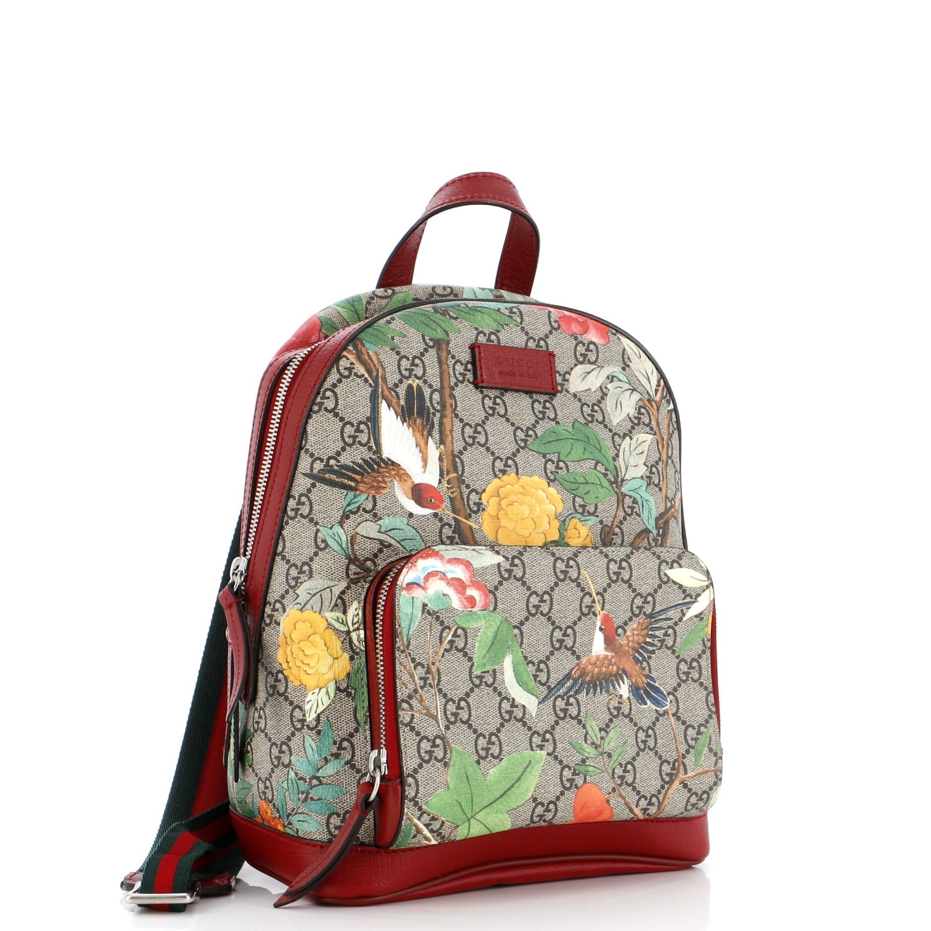Zip Pocket Backpack Tian Print GG Coated Canvas Pequeño