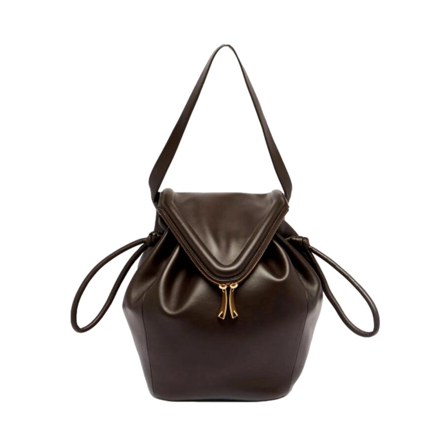 Bottega Veneta Beak Large Brown Calfskin Shoulder Bag | Studio Nafay