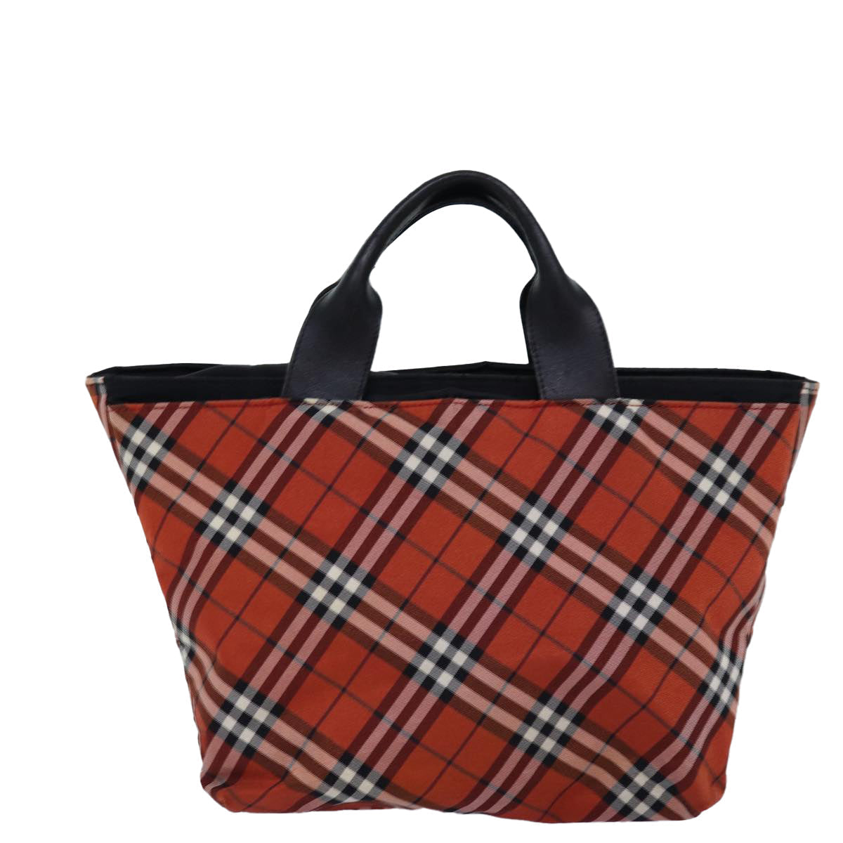 Burberry Nova Check Hand Bag Nylon Rojo Auth bs14690