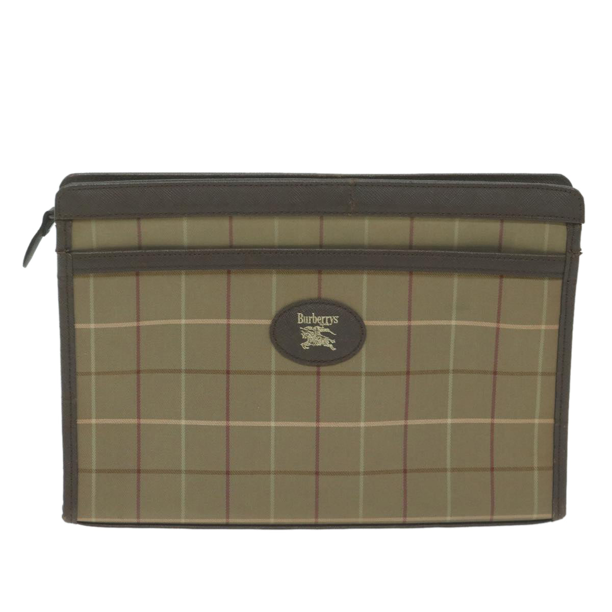 BURBERRYSs Nova Check Bolso de fiesta Bag Canvas Marrón Auth fm3178