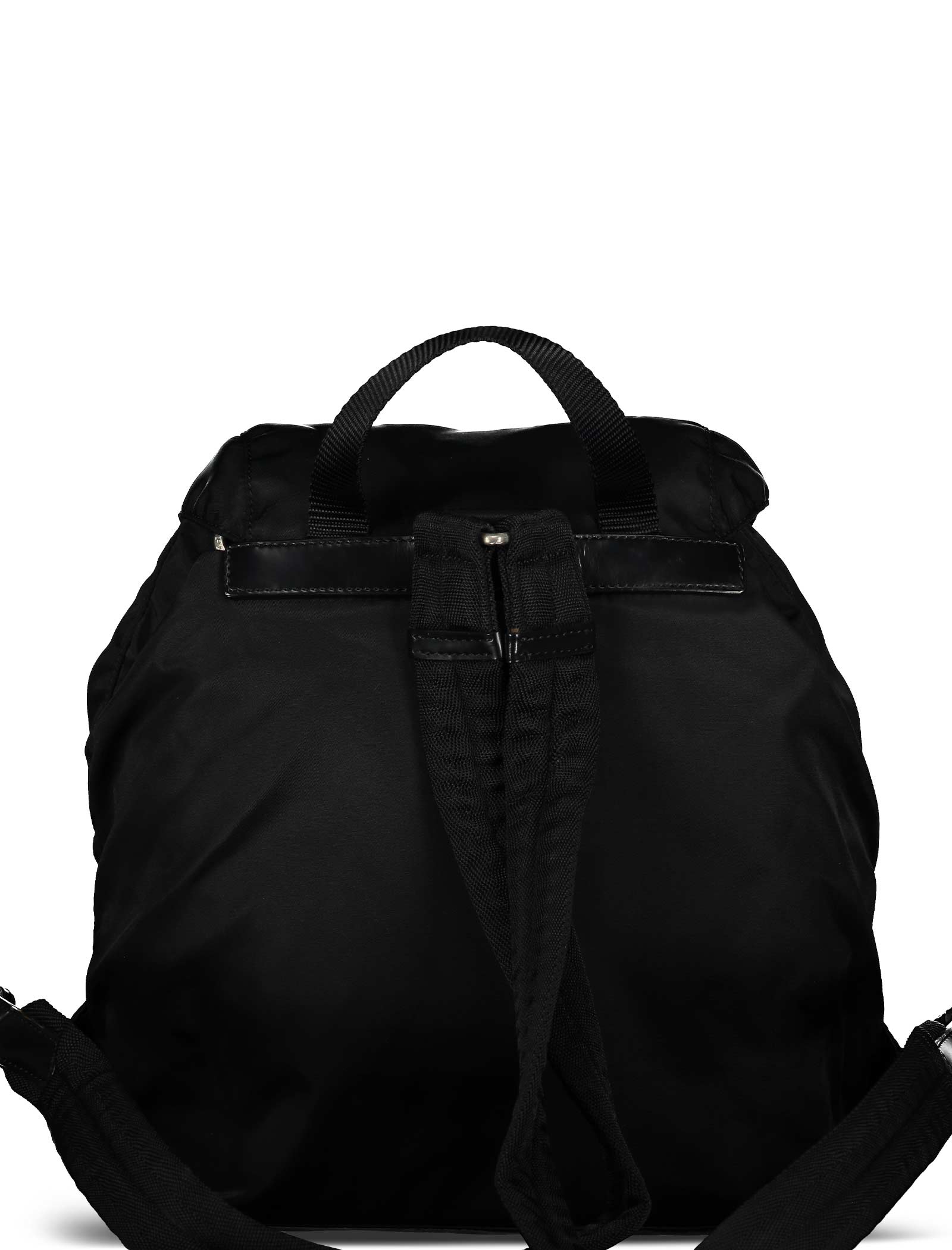 Negro Mediano Tessuto Nylon Backpack