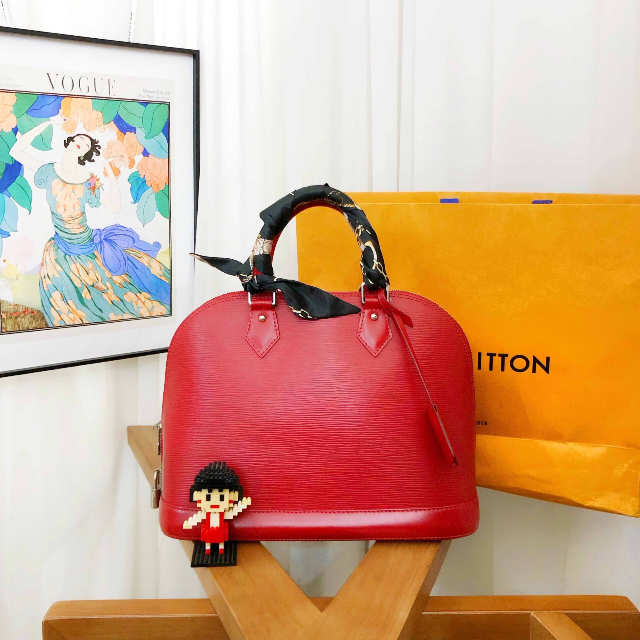 Louis Vuitton Alma Rojo Shell Wrap Bolso
