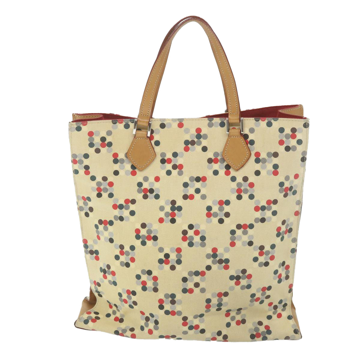 BURBERRY Azul Label Bolso tote Canvas Beige Auth yb423